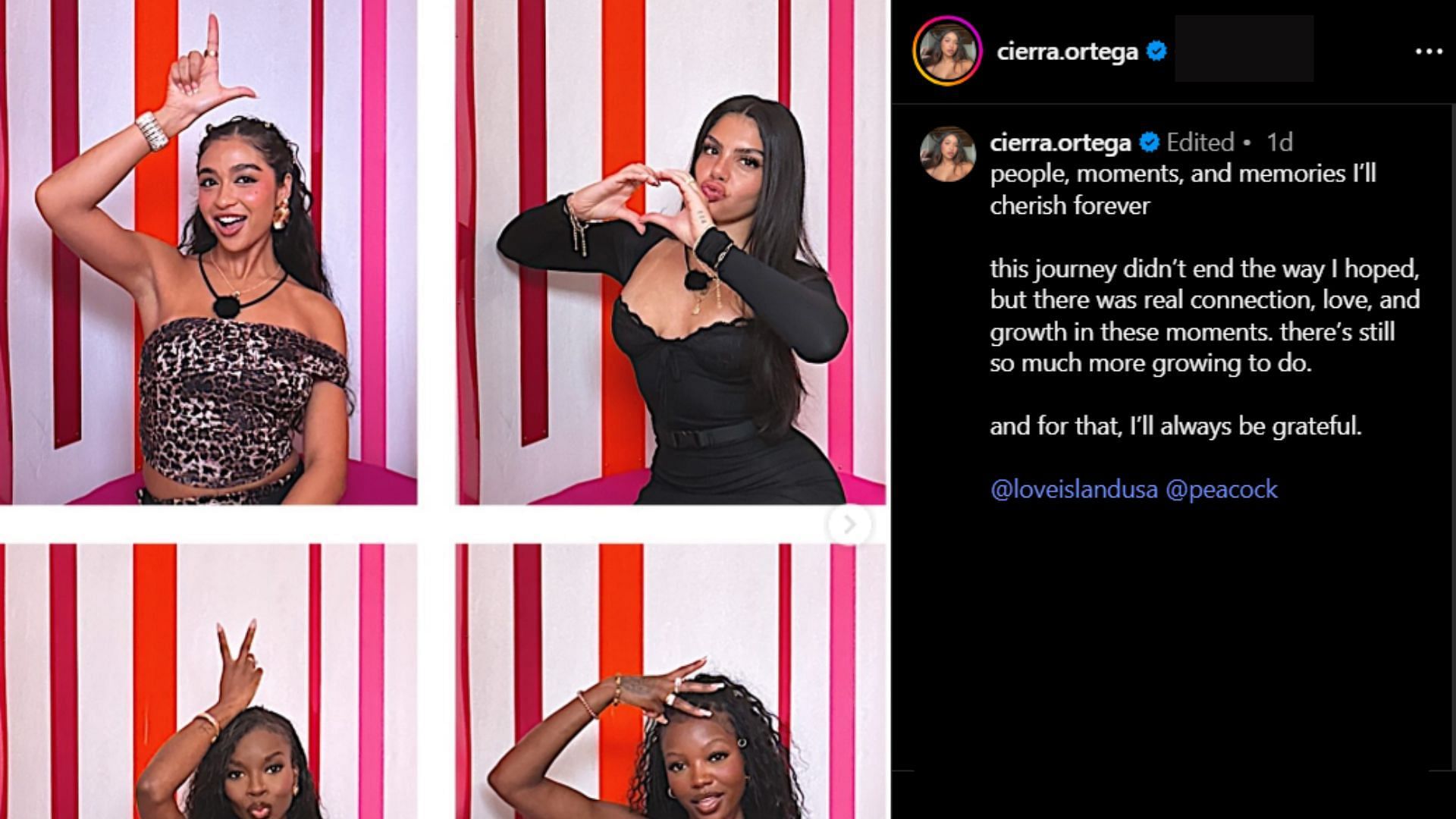 Cierra Ortega's post on July 12, 2025 (Image via Instagram/@cierra.ortega)
